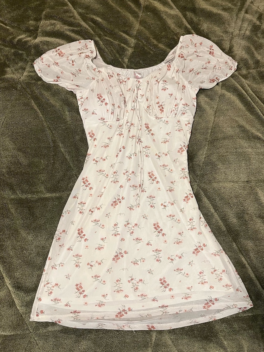 White Floral Cottage-core dress